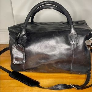 Leather weekender bag